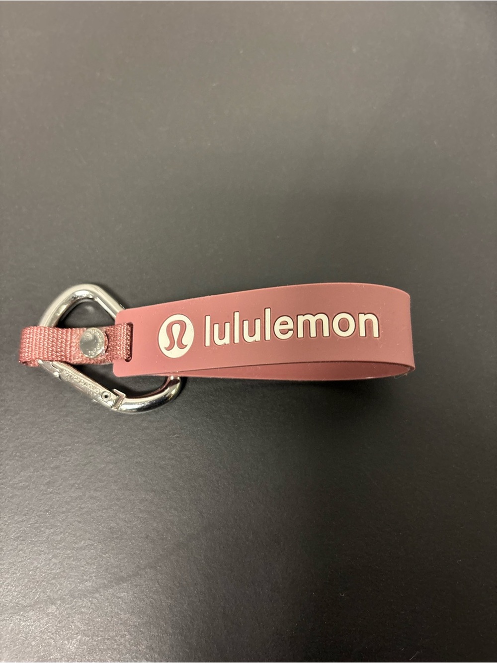 lululemon athletica Dusty Rose Silicone Loop Keyring with Silver Carabiner